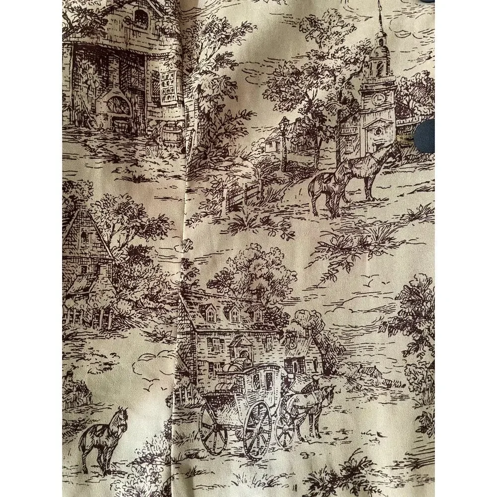 Vintage Village Scene light blazer button front